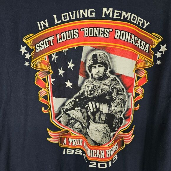 Blue Short Sleeve Tee with Patriotic Design - Picture 2 of 5